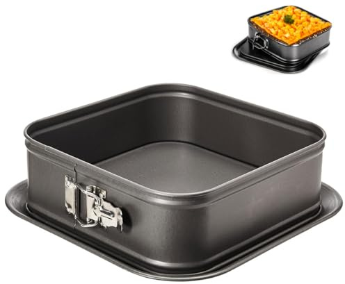 LANYOTA Backform Rechteckig,Große Springform-Kuchenform Käsekuchenform, Tiramisu-Backformen Mit abnehmbarem Boden, Antihaft-Backform Form auslaufsicher (24 * 24cm)