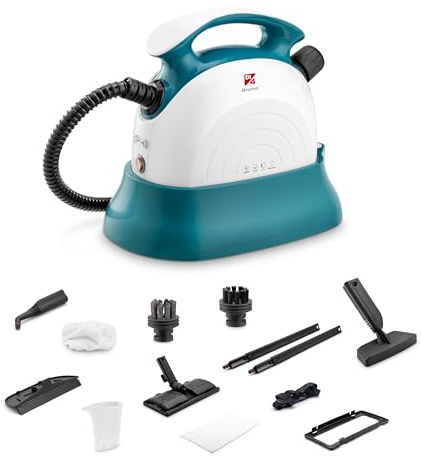 Di4 Limpiador a Vapor Brumo 1500W, 4 Bares de Presión, 1,1L de Capacidad, Autonomía 22 Minutos, 12 Accesorios para Limpieza y Desinfección sin Químicos