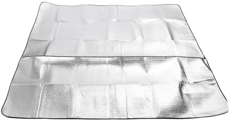Julihai Tappetino da Picnic, Grande Coperta in Foglio di Alluminio Resistente all'umidità per Tappetino per Tenda da Campeggio All'aperto, 240x240 Cm, Portatile