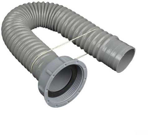 Kitchen Sink Drain Pipe Strainer and 58mm Drain Hose with Connector and Rubber Rings for Waste Water Drainage, Flexible PP PVC Sewer Hose Compatible with Washing Machine (120cm)