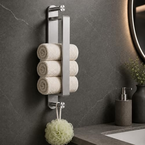 Alyvisun 45CM toalleros de baño sin Taladro Barra de Toalla autoadhesiva