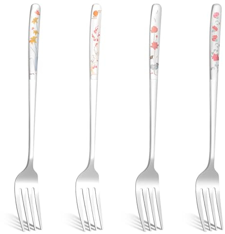 4 stycken bordsgafflar koreanska rostfritt stål gaffel set modern matgaffel kakgafflar små för hem restaurang festspel utomhus diskmaskinssäker