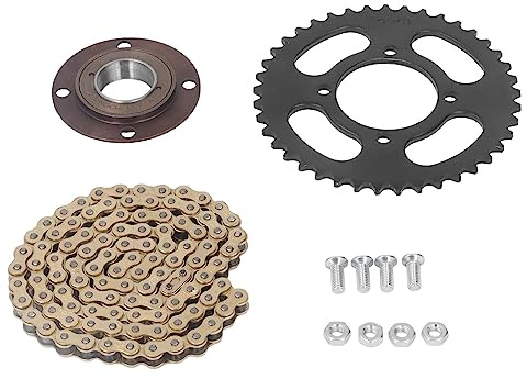 DANAIXZ Kit di sostituzione ruota catena in lega di alluminio Catena di trasmissione dorata Combo 104 Link 420 Catena 41T Corona Volano senza denti per biciclette Scooter ATV Moto