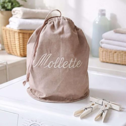 RICAMI FIORENTINI BALDI Porta mollette da bucato. 100% Cotone. Prodotto Artigianale Toscano. (Beige)