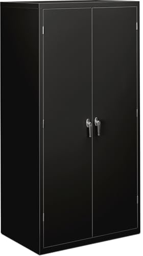 HON HSC1872.L.P Brigade Series Five-Shelf Storage Cabinet with High Storage Cabinet, 5 Adjustable Shelves, Black
