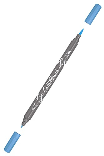 ONLINE Calli.Brush Pen mit Double-Tip, Pinsel- und Kalligraphie-Spitze, Handlettering Brush-Pens in verschiedenen Farben, bunte Bullet-Journal Stifte für Kalligrafie, Aquarell, Farbe: Hellblau
