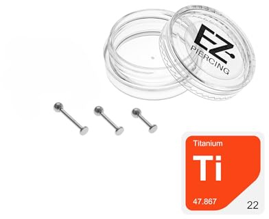 Titan Labret Piercing 3er SET für Helix Piercings und gegen Wildfleisch an Ohr Piercings und Lippenpiercings inkl. Piercing Schmuck BOX