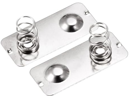 sourcing map 10 Pcs AA Batterie Ressort Contact Nickel Plaque 28mmx12mm | Batterie Ressort Plaque