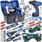 NCKIHRKK 73Stk Kinder Werkzeug mit Werkzeugkasten,Werkzeugkoffer,Kinder Werkzeug Spielzeug Set,Elektrische Spielzeug Bohrmaschine,Rollenspiel Spielzeug Lernspielzeug für Jungen und Mädchen ab 3 Jahren