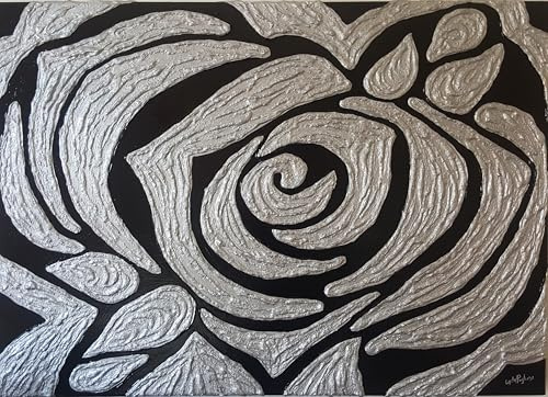 DORON ARTE QUADRO MODERNO ASTRATTO DIPINTO A MANO TELAIO GALLERY BORDI DIPINTI - ROSA - 50x70x4 cm -RIF149