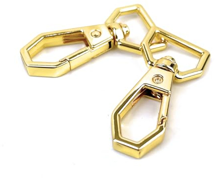 VersaKits 10 Pcs Heavy Duty Swivel Lobster Claw Clasps 5/8 Inch Gold D Ring Push Gate Snap Hooks Trigger Clips for Keychain Purse Strap Pet Leash Lanyard Collar