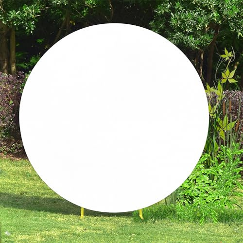 Trimming Shop Toile de fond pour arche ronde blanche de 180 cm - Réglable en élasthanne infroissable - Pour décoration de photographie, mariage, anniversaire, fête prénatale, événements