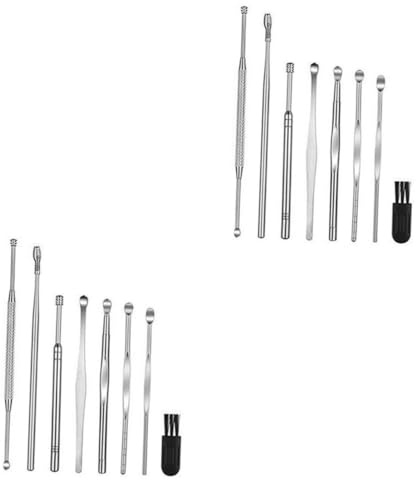 GLEAVI 16 Piezas Kit De Limpieza De Orejas Recogedor De Orejas Con Luz Cera Para Auriculares De Acero Inoxidable Removedor De Cerumen Orejas Legra De Oreja Con Luces Masaje