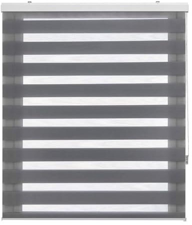 Seitenzugrollo ohne Bohren 100 x 300 cm Einfache Installation, Sonnenschutz Rollo Seitenzugrollo mit Klemmträger für Tür & Fenster, Dunkelgrau