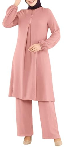 Muslimische Kleider für Damen 2 Teiler Corban Ramadan Outfit Langarm Oberteile Robe Und Hosen Dubai Türkisches Naher Osten Arabisch Islamische Kleidung