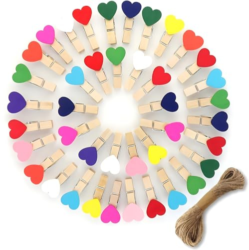 SHSHbuy 100 Piezas Mini Madera Pinzas,Madera Clips de Fotos Pinzas para la Ropa,Pinzas Fotos Pequeñas para Colgar Fotos,Tarjetas,Papel,Bodas,Fiestas,Manualidades 3.5CM