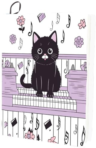 craspire Dehnbarer Buchumschlag Mit Katzenmotiv Lila Tierklavier Waschbar Wiederverwendbar Großes Nylontuch Elastischer Buchumschlagschutz Aus Polyester 9.4x15.7 Zoll Notizbuchumschläge Geeignet