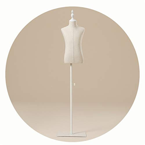 GLJTUO Schaufensterpuppen-Torso, Höhenverstellbar, Modell-Requisiten, Präsentationsständer Für Kinderkleidung, Weißer Sockel Aus Schmiedeeisen, 3 Ausführungen Erhältlich,A-S