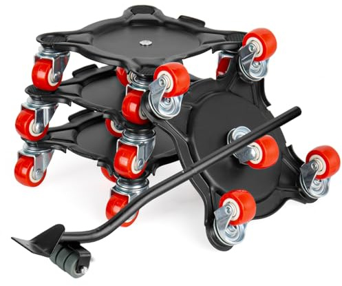 Möbel Transportroller Set, 4 Stück Möbel Gleitsystem mit Lastenheber, 400kg Tragfähigkeit 360 Grad drehbar Rads, Möbeltransport Set mit Möbelroller