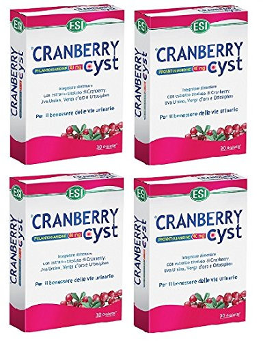 esi - Cranberry cyst 4 Packungen DA 30 ovalette Funktionalität Harnwege, Entwässerung der Flüssigkeiten und Verteidigung Dell'Organismus