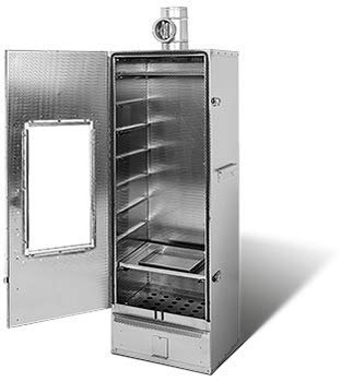 SMOKI Räucherofen 100x39x33cm aus Geprägtem Edelstahl 1.4016, Isoliert mit Sichtfenster