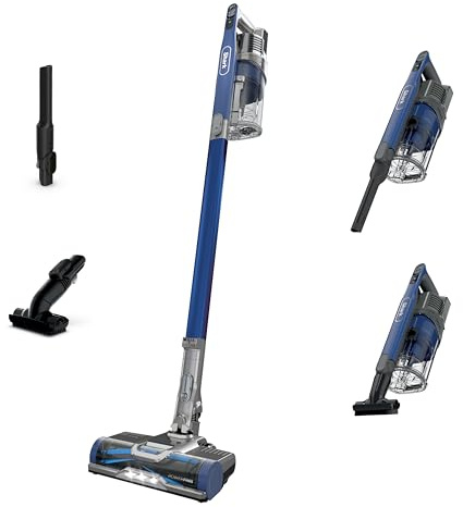 Shark Cordless Vacuum Cleaner with HEPA Filter, Lightweight, Portable, Rechargeable, Powerful Pet Hair Pickup, Removable Handheld, Crevice Tool, Dusting Brush, 50-min Runtime, Blue, IZ363HT