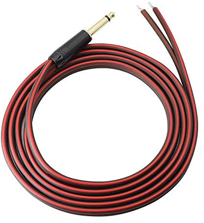 Cavo audio da 1/4 TS a altoparlante a cavo nudo, adattatore mono maschio da 6,35 mm di ricambio, placcato oro, OFC HiFi TS, cavo per amplificatori per applicazioni DJ