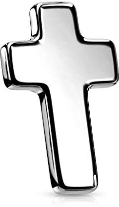 Paula & Fritz® Aufsatz-Dermal Anchor Kreuz Silber 316L Chirurgenstahl Größe 3 x 5 mm Gewinde 1,2 mm Haut-Anker Skin Diver Implantat Bodypiercing