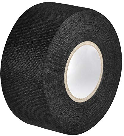 sourcing map Tissu Adhésif Bande Tissu Fil Harnais Métiers à Tisser Seul Côté 40mm x 15m Noir