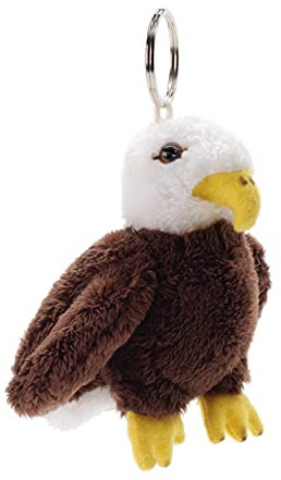 Uni-Toys - Weißkopfseeadler mit Schlüsselanhänger - 11 cm (Höhe) - Plüsch-Adler, Vogel - Plüschtier, Kuscheltier