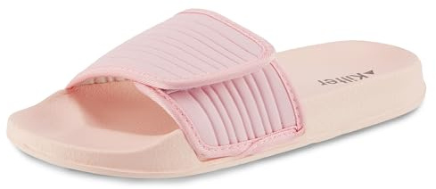 Kilter Women's Nova Cushioned Slip-On Summer Slider Sandal with Adjustable Strap - Blush Pink - 5 UK