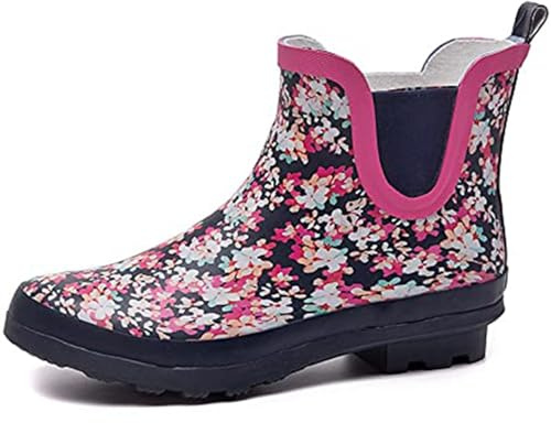 SWIFTFROG Rain Boots for Women Ruber Waterproof Ankle Garden Shoes Anti-Slipping Red Rainboots for Ladies Stylish Light Ankle Rain Shoes Women's Rain Footwear