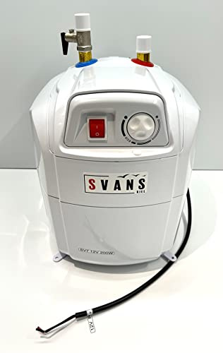 Svans panna, 12 V, 7 liter, varmvattenbehållare, trycksäker, SV7, husbilar, husvagn, camping