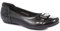 Pavers Ladies Wide Fit Slip-On Pump in Black Patent - Durable Faux Leather - Supportive Lightweight Sole for Everyday Elegance - Size UK 5 / EU 38