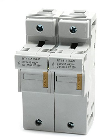 Ruilogod RT18-125 125AMP 2 Pole 22 x 58mm Zylindrische Sicherungshalter Basis