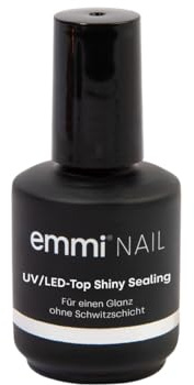 Emmi Nail UV/LED-Top Shiny Sealing Versiegelungsgel, 11ml | Edler Glanzeffekt, Mittelviskoses Abschlussgel, Kein Cleaner nötig, Langanhaltender Hochglanz