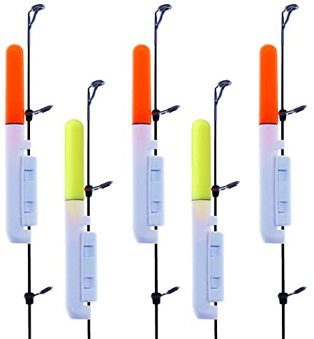 5 bastoncini luminosi da pesca, luce di allarme LED, bastoncini luminosi per canne da pesca, set di indicatori di morso di luci pieghevoli, supporto per luci flessibili, impermeabili notturne