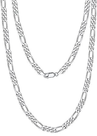 Mesnt Kette Damen, 925 Sterling Silber 40cm Figaro Kette 3.3mm für Damen Silber, Länge 40cm