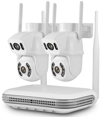Système de caméra de sécurité extérieur, 2K 4MP 6MP Full HD 8CH sans Fil NVR sécurité WiFi système de caméra IP Kit Surveillance extérieure CCTV enregistreur vidéo Résolution HD Installation Facile (