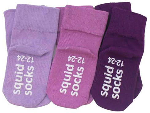 squid socks Viscose from Bamboo Socks | Stay-On, Non-Slip Grip Socks | As Seen on Shark Tank | US Age 12-24M Orchid