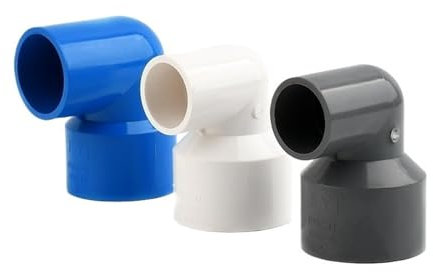 Reduzierwinkel, metrisch, lösungsmittelgeschweißt, Rohrverbinder, Aquarium, Teich, Landwirtschaft, Garten, Fitting, 2 Stück, ID 20, 25, 32, 40, 50, 63 mm, PVC 90 ° (Color : 32-20mm, Size : White(2Pc