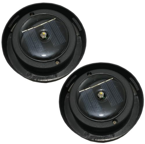 Wedhapy 2 Pack Replacement Solar Light Parts,Solar Lantern Solar Replacement Top 3.2 Waterproof Solar Light Replacement Top, Warm White LED Replacement Solar Panel for Outdoor Lights, DIY Decor