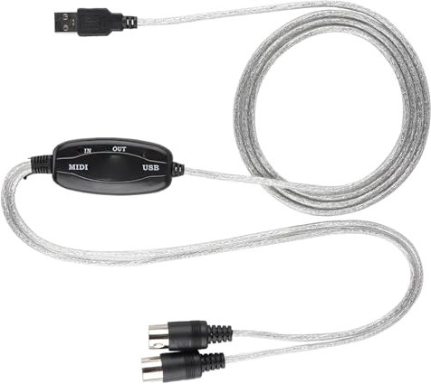 KIMISS MIDI-zu-USB-Konverterkabel – MIDI-Schnittstellen-Adapterkabel, Tastatur, Musikbearbeitungslinie für Musikstudio-Aufnahmen