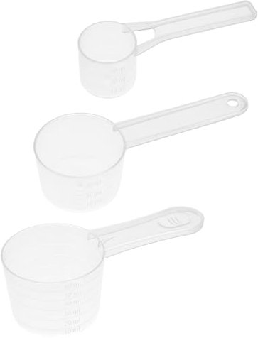 Giantree 3 Stück Transparent Messlöffel, Dosier-Löffel 60ml,30ml,15ml Transparent mit Skala dosierlöffel Messlöffel Gramm für Kochen Backen Messlöffel Waschpulver