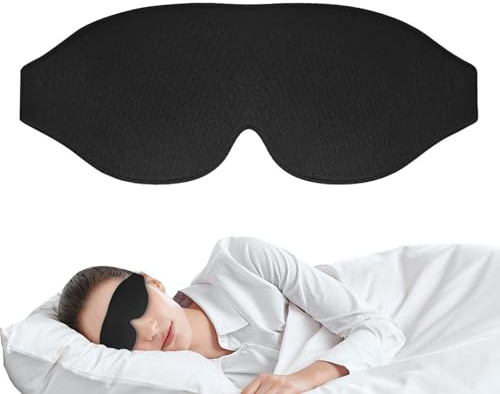 Schlaf-Augenbinde – Augenbinde zum -Augenmaske Reise-Augenmaske Schlafmaske für Männer Frauen bequemer konturierter Schlafbezug Augenbinde konturiertes Auge verstellbarem Riemen