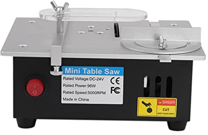 Mini Hobby Tischsäge, Mini Tischkreissägen Handgefertigte DIY-Modell Banksäge mit Einstellbarem Netzteil und 63mm HSS Kreissägeblatt, Schwarz