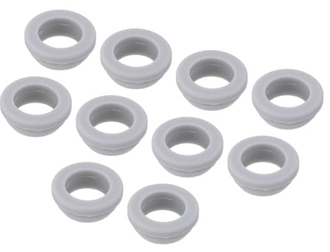 sourcing map 10Pcs Snap Rubber Grommet Plug Mount Dia 19mm ID 15mm Narrow Groove Width 2mm Seal Anti-Scratch for Electrical Box Cable Pipes Grey