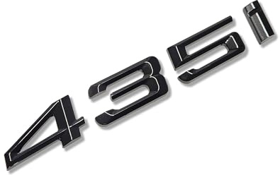 MCK Auto - 435i schwarz glänzend Kotflügel vorne hinten schwarz Badge Logo Kofferraum Emblem Aufkleber Kleber Tuning