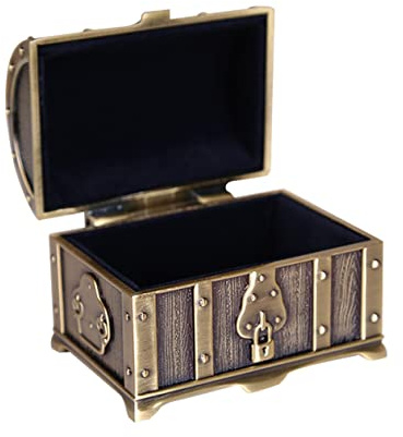 VALICLUD Boîte à Bijoux Vintage Petite Taille Style Ancien, Matériau Bois Bleu Patiné, Organisateur De Trésors Pour Femmes, Rangement Pratique Bagues Et Montres, Accessoires De Voyage