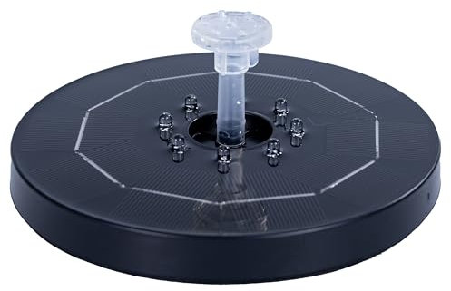 Silvergear® Solar Springbrunnen für Außen mit LED-Beleuchtung | Gartendeko für draußen | Solarbrunnen für Draussen | Automatischer Springbrunnen | 8 eingebaute LED-Leuchten | 6 Aufsätzen | Schwarz